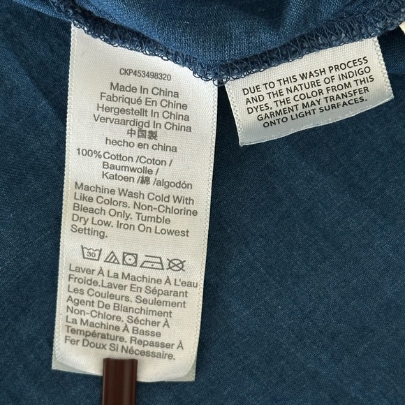 Madewell Denim Daily Shirt, Bright Indigo, Size M - Picture 7 of 7